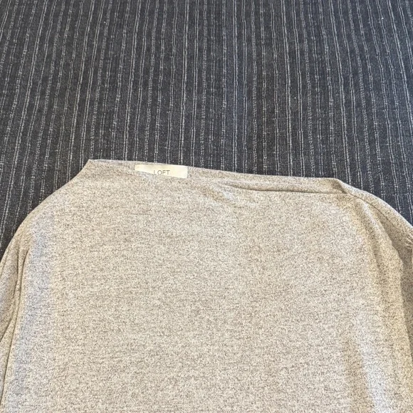 NWOT LOFT Heathered Beige Off the Shoulder Sweater - Picture 3 of 5